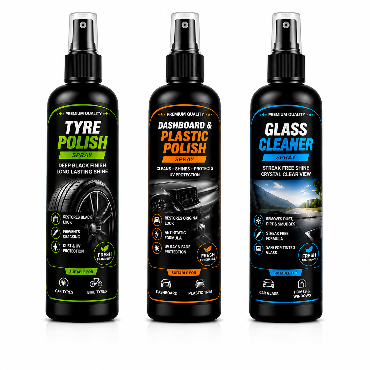 Car Care Combo Pack – 3 in 1 Cleaning & Polish Kit
